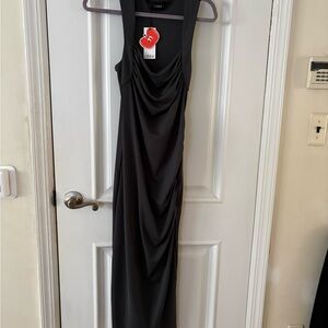 Cider Elegant Charcoal Gray Maxi Dress- size M - NWT